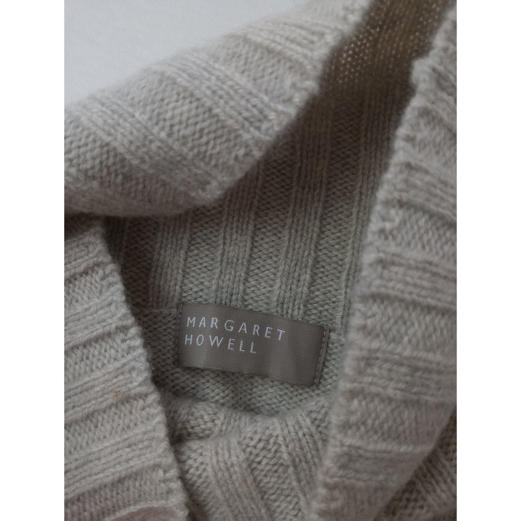 MARGARET HOWELLマーガレットハウエル SLEEVELESS TURTLE NECK KNITウールカシミヤ シルク タートルネック ニット ベストトップス ベージュ 2(5M＋2259)【中古】