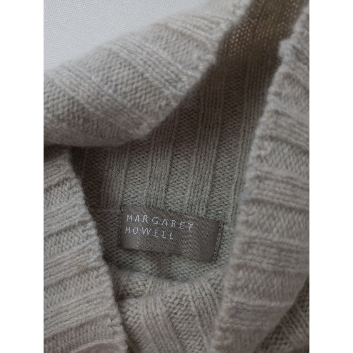 MARGARET HOWELLマーガレットハウエル SLEEVELESS TURTLE NECK KNITウールカシミヤ シルク タートルネック ニット ベストトップス ベージュ 2(5M＋2259)【中古】