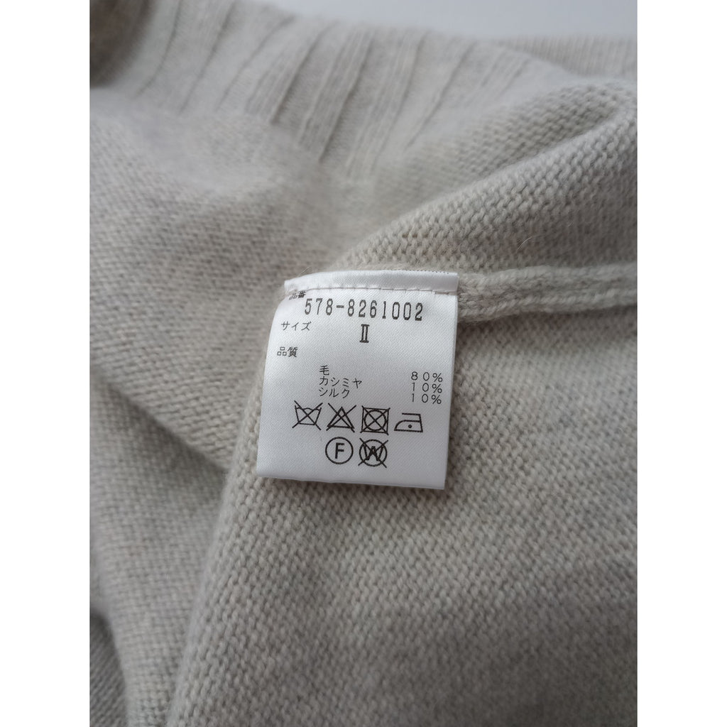 MARGARET HOWELLマーガレットハウエル SLEEVELESS TURTLE NECK KNITウールカシミヤ シルク タートルネック ニット ベストトップス ベージュ 2(5M＋2259)【中古】
