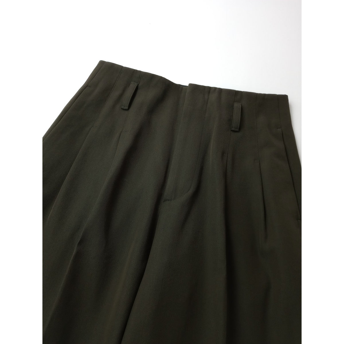 MARGARET HOWELL マーガレットハウエル COMPACT COTTON WOO ウール コットン パンツ 2 カーキ 【中古】