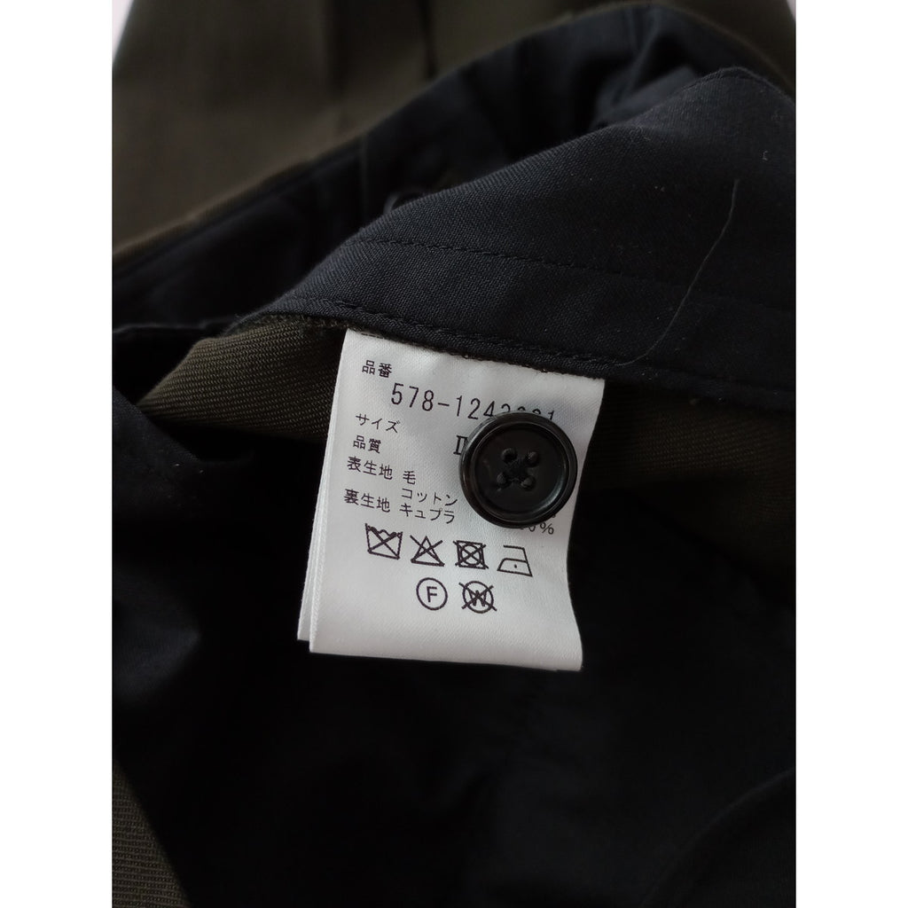 MARGARET HOWELL マーガレットハウエル COMPACT COTTON WOO ウール コットン パンツ 2 カーキ 【中古】