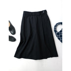 MARGARET HOWELL × FOX BROTHERS マーガレットハウエル LIGHTWEIGHT FLANNEL TROUSERS ウールフランネル ラップ ワイドキュロット パンツ 2 黒 ブラック【中古】