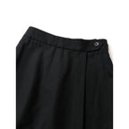 MARGARET HOWELL × FOX BROTHERS マーガレットハウエル LIGHTWEIGHT FLANNEL TROUSERS ウールフランネル ラップ ワイドキュロット パンツ 2 黒 ブラック【中古】