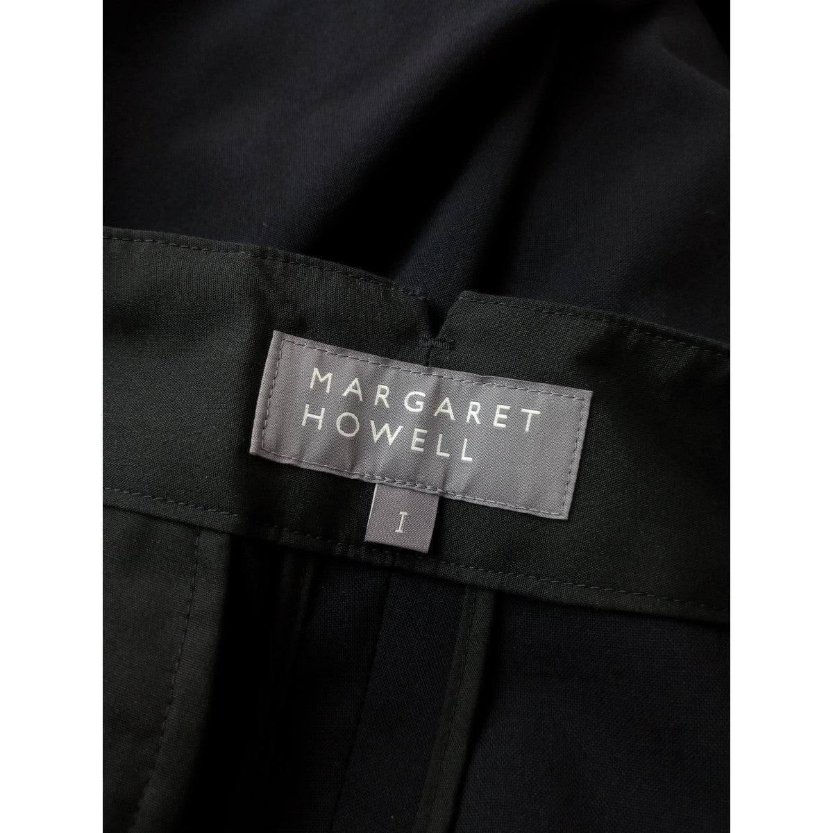 MARGARET HOWELL マーガレットハウエルWASHABLE WOOL トラウザーズパンツダークネイビー 【中古】