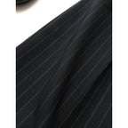 MARGARET HOWELL × FOX BROTHERS マーガレットハウエル ウール 毛 100％ ストライプ パンツ ダークネイビー 1 【中古】