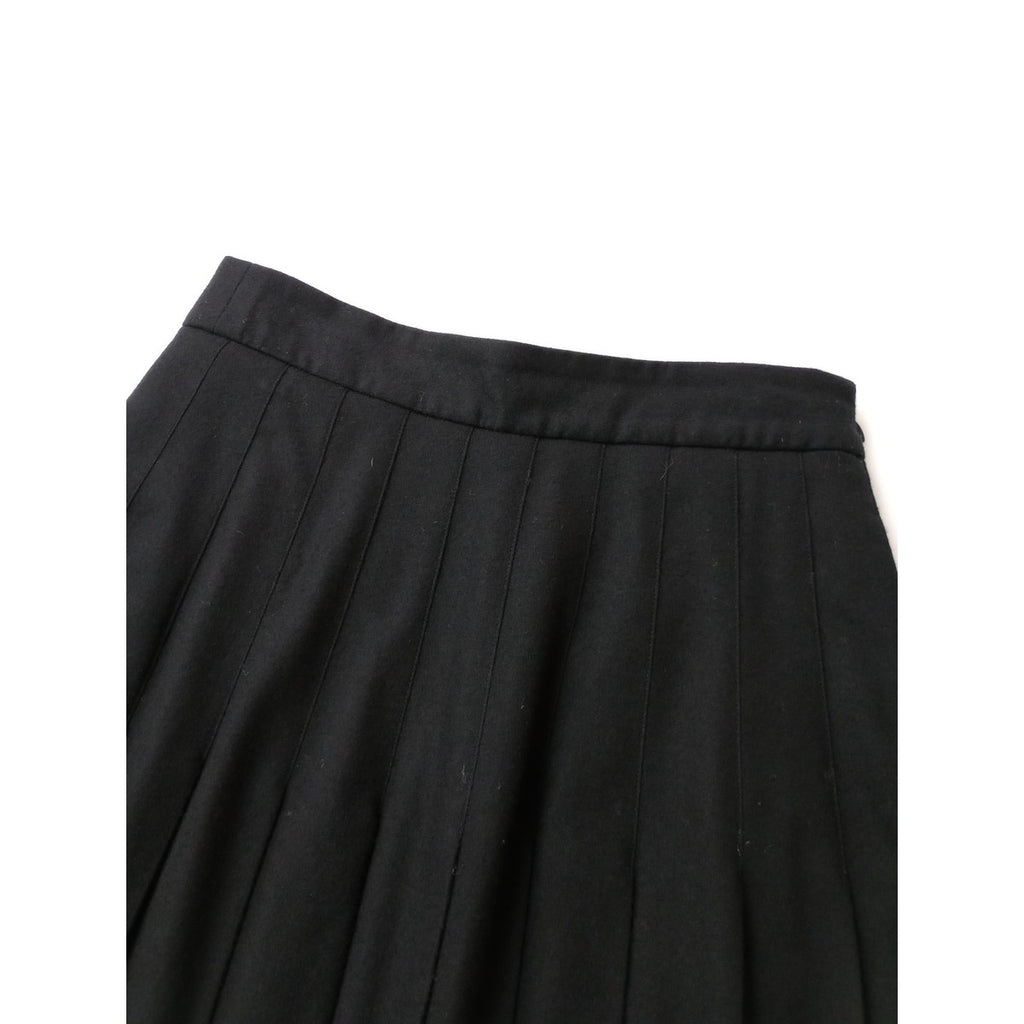 MARGARET HOWELL × FOX BROTHERS マーガレットハウエル FLANNEL SKIRTウール 毛 100％ フランネル  ロングスカート 黒 ブラック 1 (5M＋2682)【中古】