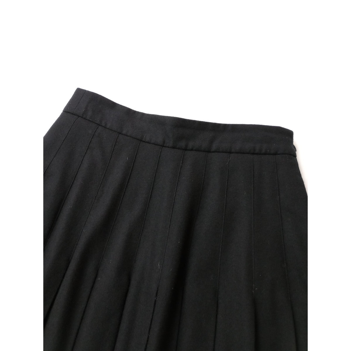 MARGARET HOWELL × FOX BROTHERS マーガレットハウエル FLANNEL SKIRTウール 毛 100％ フランネル  ロングスカート 黒 ブラック 1 (5M＋2682)【中古】