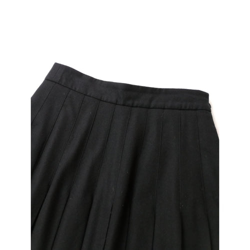 MARGARET HOWELL × FOX BROTHERS マーガレットハウエル FLANNEL SKIRTウール 毛 100％ フランネル  ロングスカート 黒 ブラック 1 (5M＋2682)【中古】