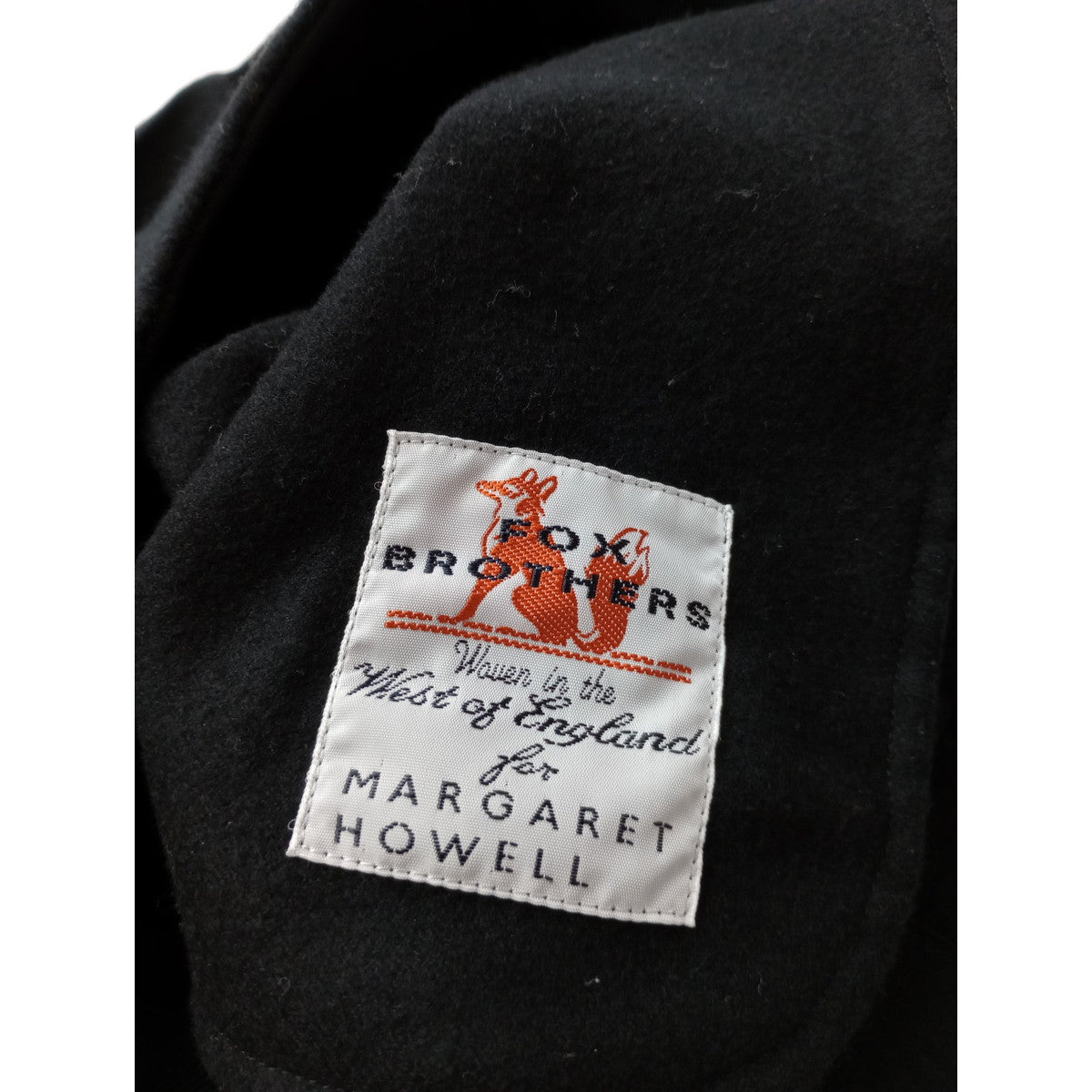 MARGARET HOWELL × FOX BROTHERS マーガレットハウエル FLANNEL SKIRTウール 毛 100％ フランネル  ロングスカート 黒 ブラック 1 (5M＋2682)【中古】