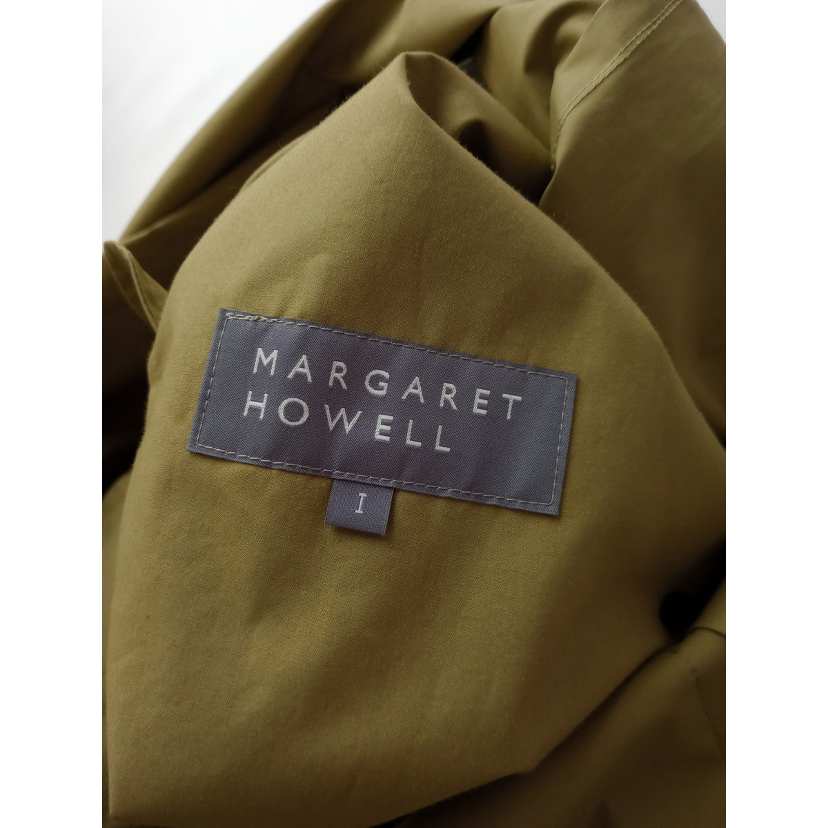 MARGARET HOWELL マーガレットハウエル PROOFED COTTON COATING コットン 綿 100％ ロングコート カーキ 1 【中古】