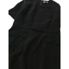 新品 26SS MW tokyo エムダブリュー TRIACETATE  U-NECK DRESS トリアセテート Uネックドレス ロング ワンピース 黒 ブラック 40