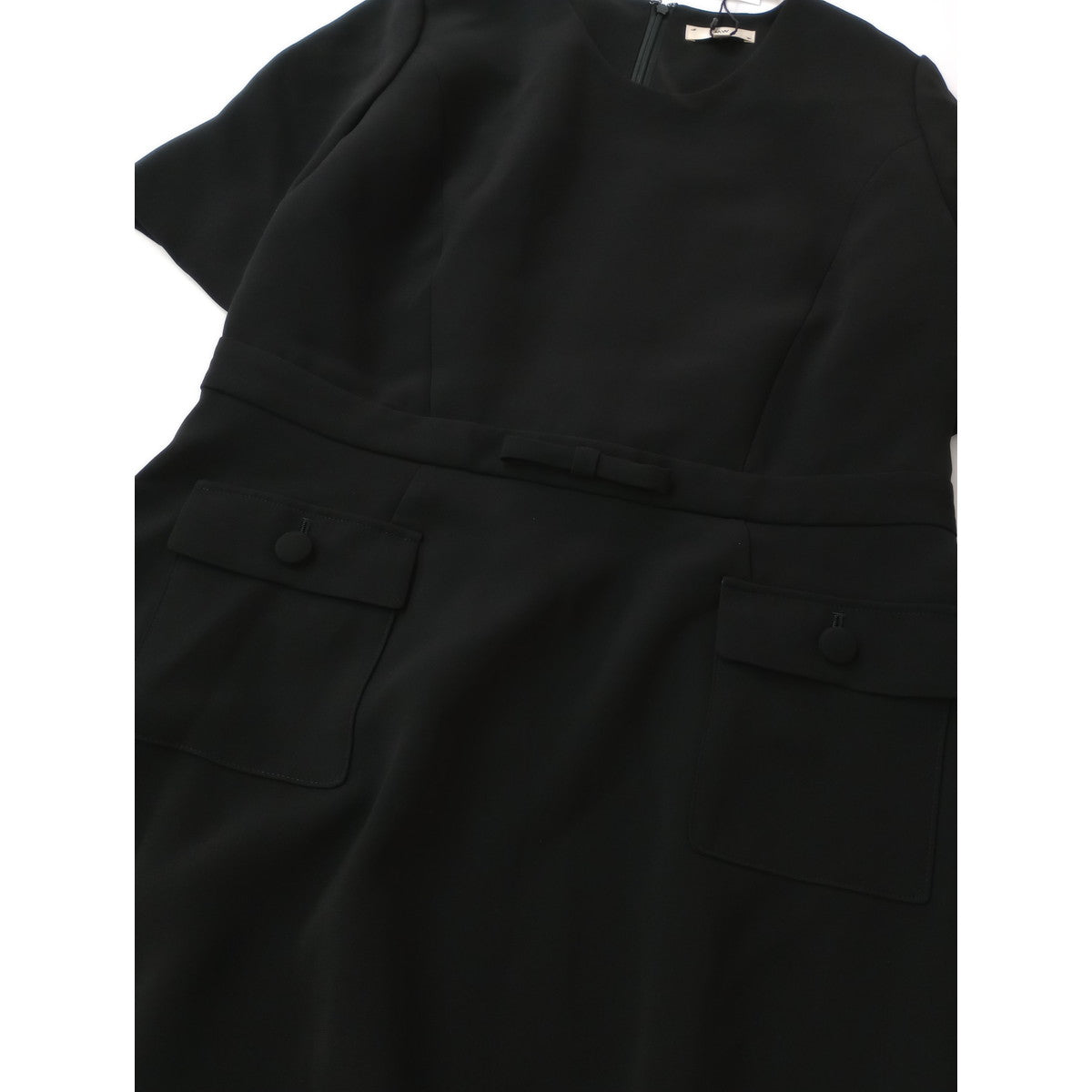 新品 26SS MW tokyo エムダブリュー TRIACETATE  U-NECK DRESS トリアセテート Uネックドレス ロング ワンピース 黒 ブラック 40