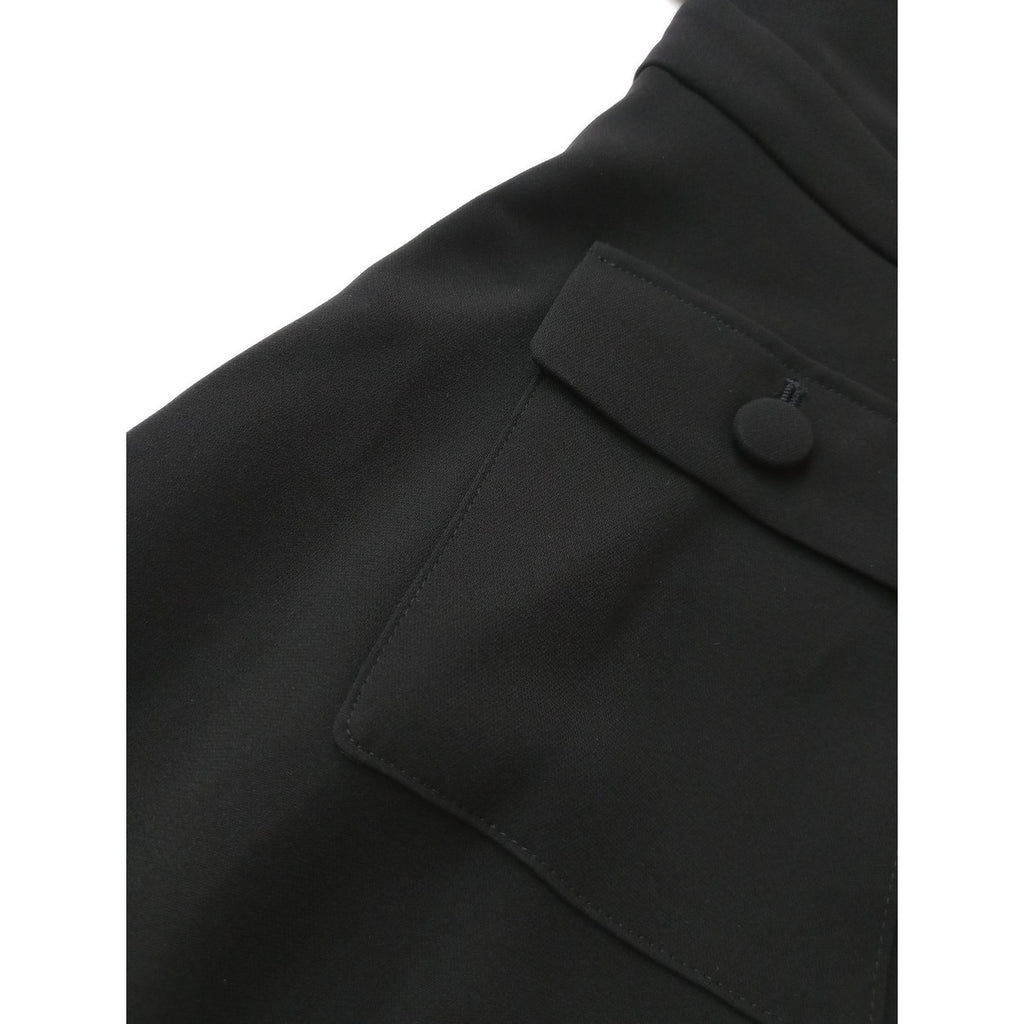 新品 26SS MW tokyo エムダブリュー TRIACETATE  U-NECK DRESS トリアセテート Uネックドレス ロング ワンピース 黒 ブラック 40