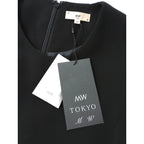 新品 26SS MW tokyo エムダブリュー TRIACETATE  U-NECK DRESS トリアセテート Uネックドレス ロング ワンピース 黒 ブラック 40