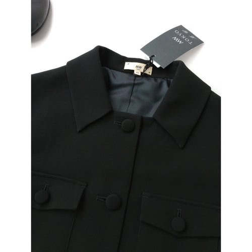 新品 MW tokyo エムダブリュー TRIACETATE  SHORT JACKET トリアセテート ショート ジャケット 黒 ブラック
