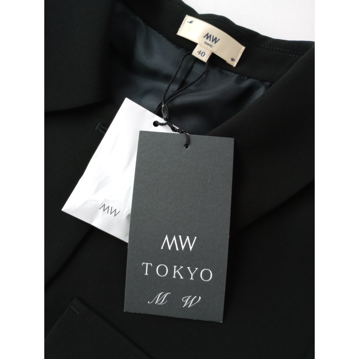 新品 MW tokyo エムダブリュー TRIACETATE  SHORT JACKET トリアセテート ショート ジャケット 黒 ブラック