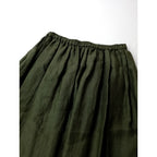 edit & co. エディット アンドコー French Linen Frilled Hem Gather Skirt フレンチリネン フリル ロングスカート マキシ カーキ 2 【中古】