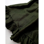 edit & co. エディット アンドコー French Linen Frilled Hem Gather Skirt フレンチリネン フリル ロングスカート マキシ カーキ 2 【中古】
