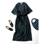 humoresque ユーモレスク smocking belt dress シルク100％ ロングワンピース ドレス  36【中古】
