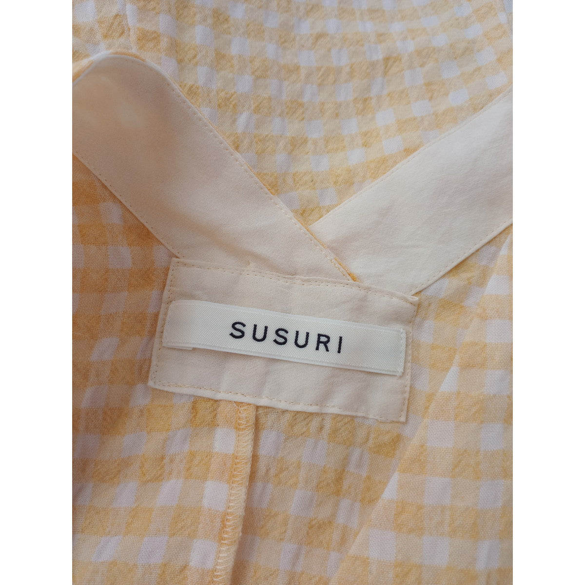 SUSURI ススリ  チェック ブラウス 長袖  トップス  黄色 イエロー 1  【中古】