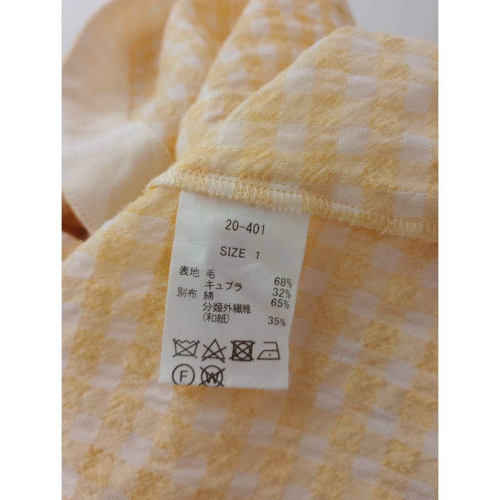 SUSURI ススリ  チェック ブラウス 長袖  トップス  黄色 イエロー 1  【中古】