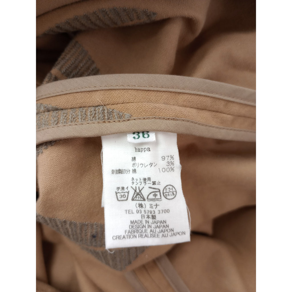 mina perhonen laundry ミナペルホネンランドリー HAPPA 刺繍 フレンチスリーブ ひざ丈ワンピース ベージュ 36 【中古】