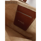 HENRY BEGUELIN エンリーベグリン キャンバス レザー トートバッグ  ブラウン ベージュ 【中古】