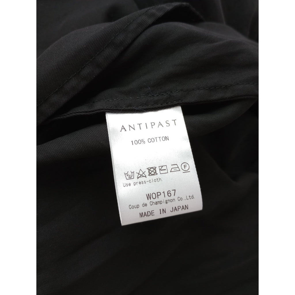 Antipast アンティパスト COATED COTTON DRESS フリル ドレス ロングワンピース  1 黒 ブラック 【中古】