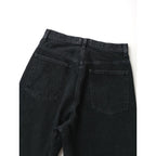 26SS  woadblue ウォードブルー 坪田あさみさん コラボ THE STRAIGHT ストレート デニムパンツ ウォッシュド リジット ハイライズ  黒 ブラック25【中古】