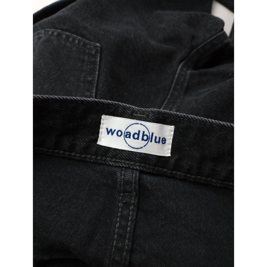 26SS  woadblue ウォードブルー 坪田あさみさん コラボ THE STRAIGHT ストレート デニムパンツ ウォッシュド リジット ハイライズ  黒 ブラック25【中古】