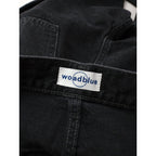 26SS  woadblue ウォードブルー 坪田あさみさん コラボ THE STRAIGHT ストレート デニムパンツ ウォッシュド リジット ハイライズ  黒 ブラック25【中古】