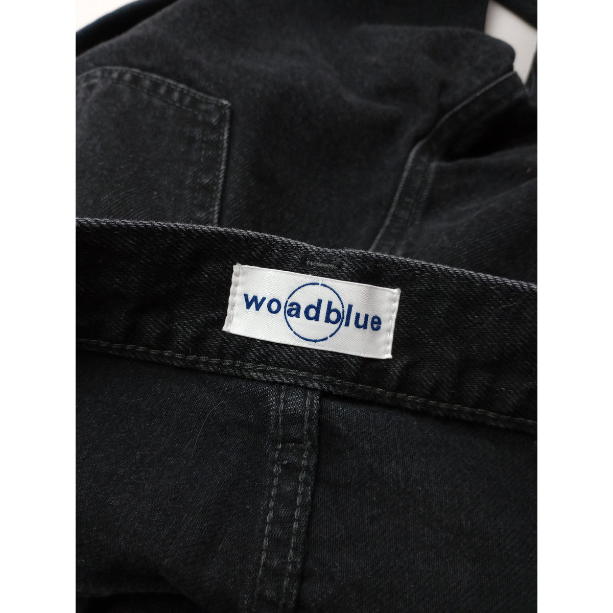 26SS  woadblue ウォードブルー 坪田あさみさん コラボ THE STRAIGHT ストレート デニムパンツ ウォッシュド リジット ハイライズ  黒 ブラック25【中古】