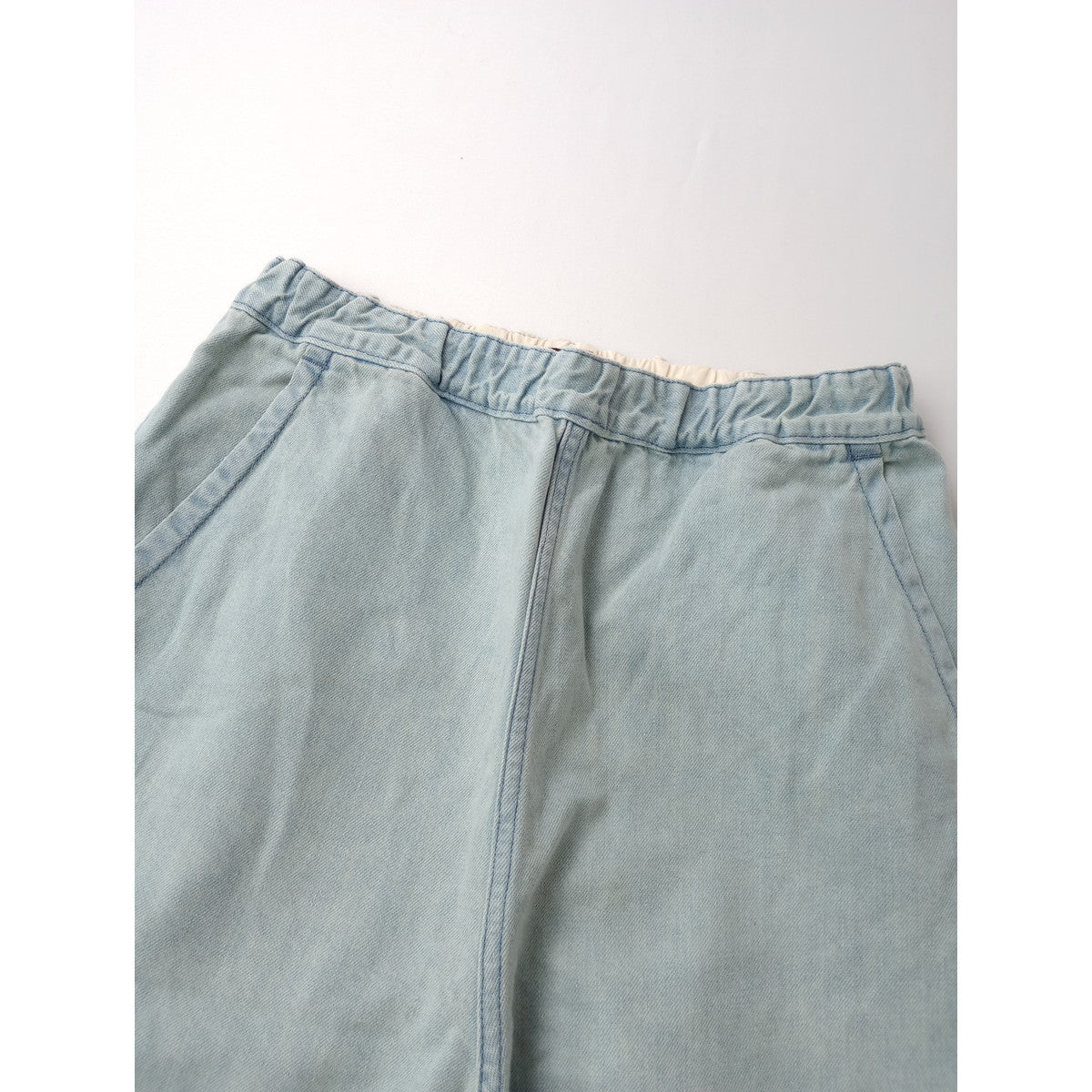 TISSU ティシュ サフィランリネンデニムイージーテーパードPT パンツ ブリーチ ライトブルー 【中古】