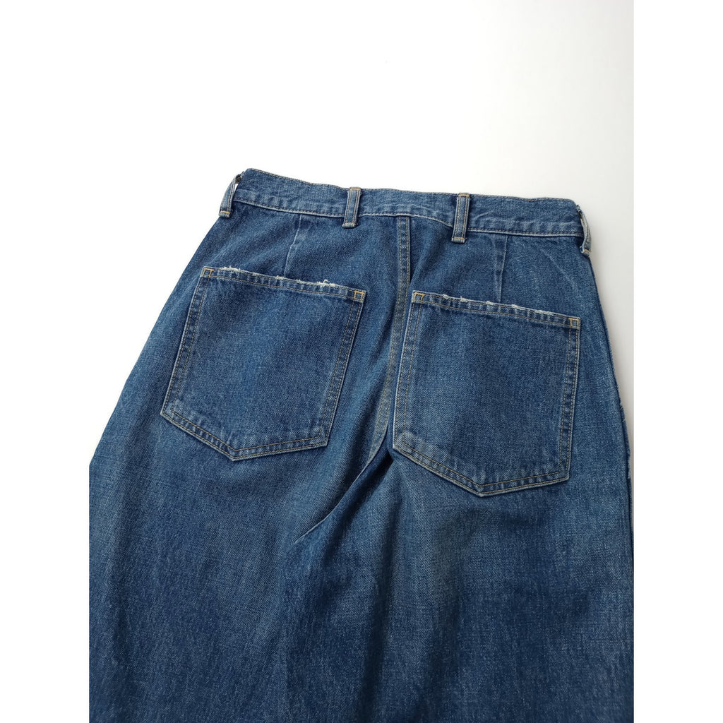 JOHNBULL   ジョンブル  デニム タック マム パンツ   ブルー  S 【中古】
