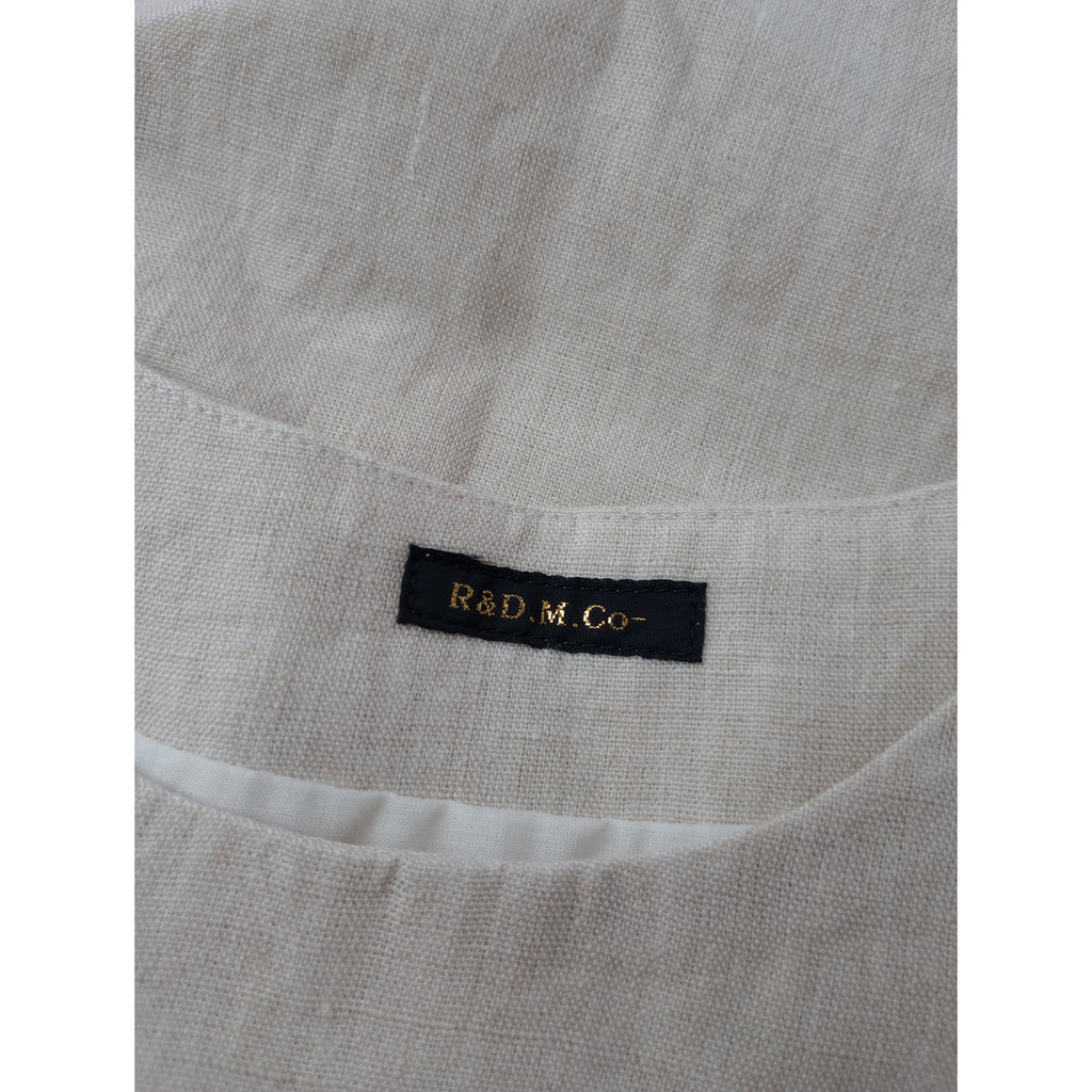 R&D.M.Co- OLDMANS TAILOR オールドマンズテーラー LINEN COTTON FRILL DECO BUTTON BIB フリル デコレーション ボタン ビブ ベスト トップス 生成り 【中古】