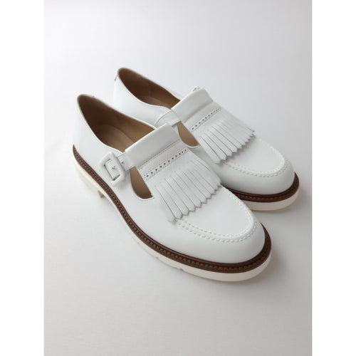 新品 PLAIN PEOPLE プレインピープル LUCA GROSSI ルカグロッシ フリンジローファー レザー マニッシュシューズ 靴 38  白