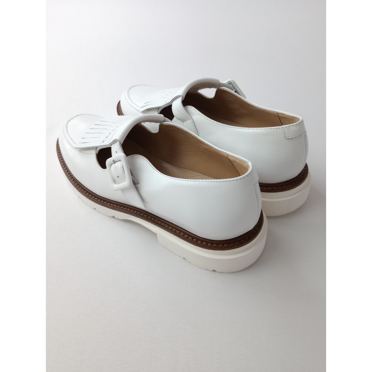 新品 PLAIN PEOPLE プレインピープル LUCA GROSSI ルカグロッシ フリンジローファー レザー マニッシュシューズ 靴 38  白