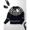 BATONER バトナー MOHAIR NORDIC CREW NECK モヘヤ ノルディック クルーネック ニット セーター  ネイビー  1  (6M＋2336)【中古】