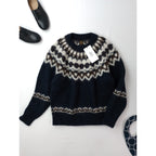 BATONER バトナー MOHAIR NORDIC CREW NECK モヘヤ ノルディック クルーネック ニット セーター  ネイビー  1  (6M＋2336)【中古】