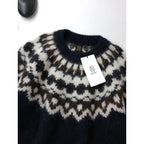 BATONER バトナー MOHAIR NORDIC CREW NECK モヘヤ ノルディック クルーネック ニット セーター  ネイビー  1  (6M＋2336)【中古】