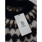 BATONER バトナー MOHAIR NORDIC CREW NECK モヘヤ ノルディック クルーネック ニット セーター  ネイビー  1  (6M＋2336)【中古】