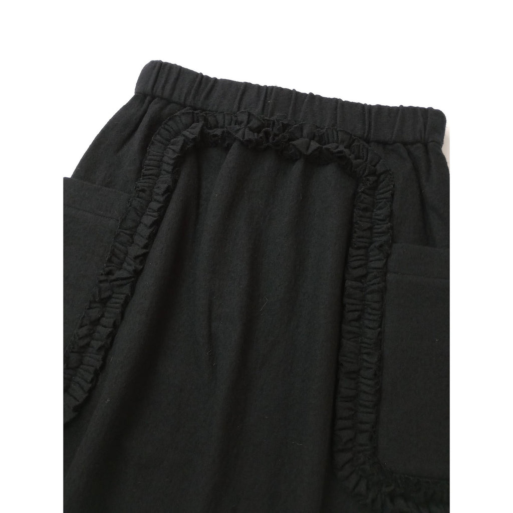 R&D.M.Co- OLDMANS TAILOR オールドマンズテーラー FRILL DECORATION SKIRT フリル デコレーション ロングスカート 黒 ブラック (6M＋2484)【中古】