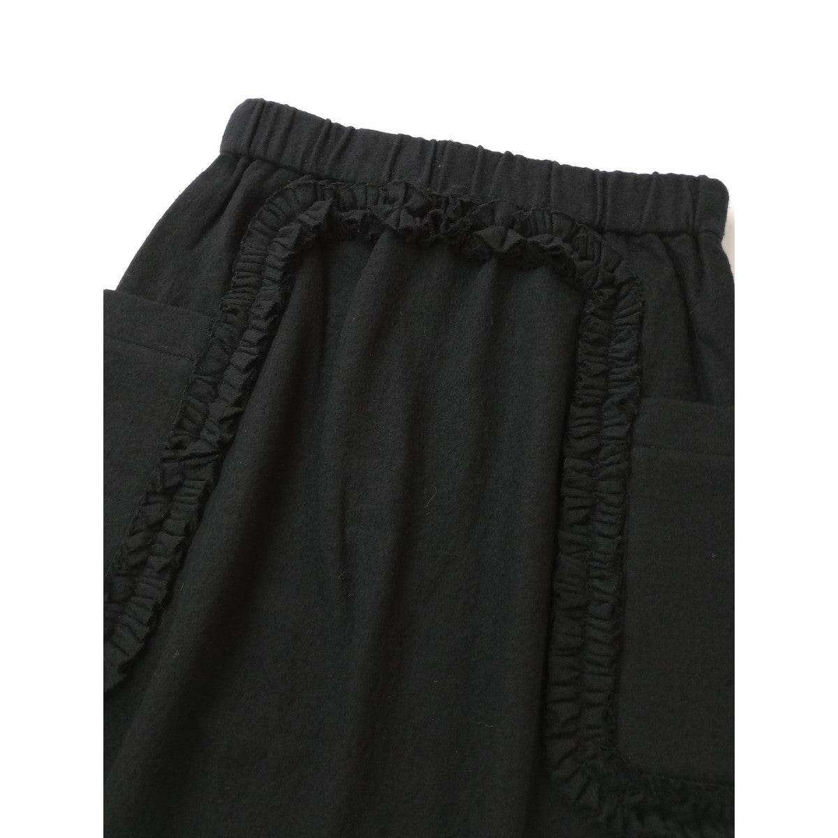 R&D.M.Co- OLDMANS TAILOR オールドマンズテーラー FRILL DECORATION SKIRT フリル デコレーション ロングスカート 黒 ブラック (6M＋2484)【中古】