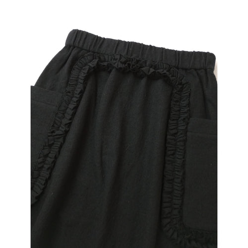 R&D.M.Co- OLDMANS TAILOR オールドマンズテーラー FRILL DECORATION SKIRT フリル デコレーション ロングスカート 黒 ブラック (6M＋2484)【中古】