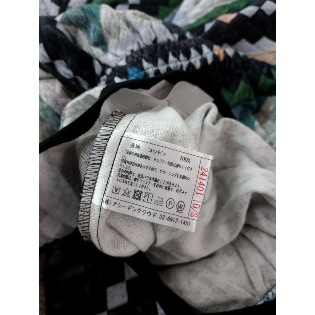 ASEEDONCLOUD アシードンクラウド Tree carol skirt Mosaic quilt print キルトパッチワーク柄 ロングスカート マルチカラー  【中古】