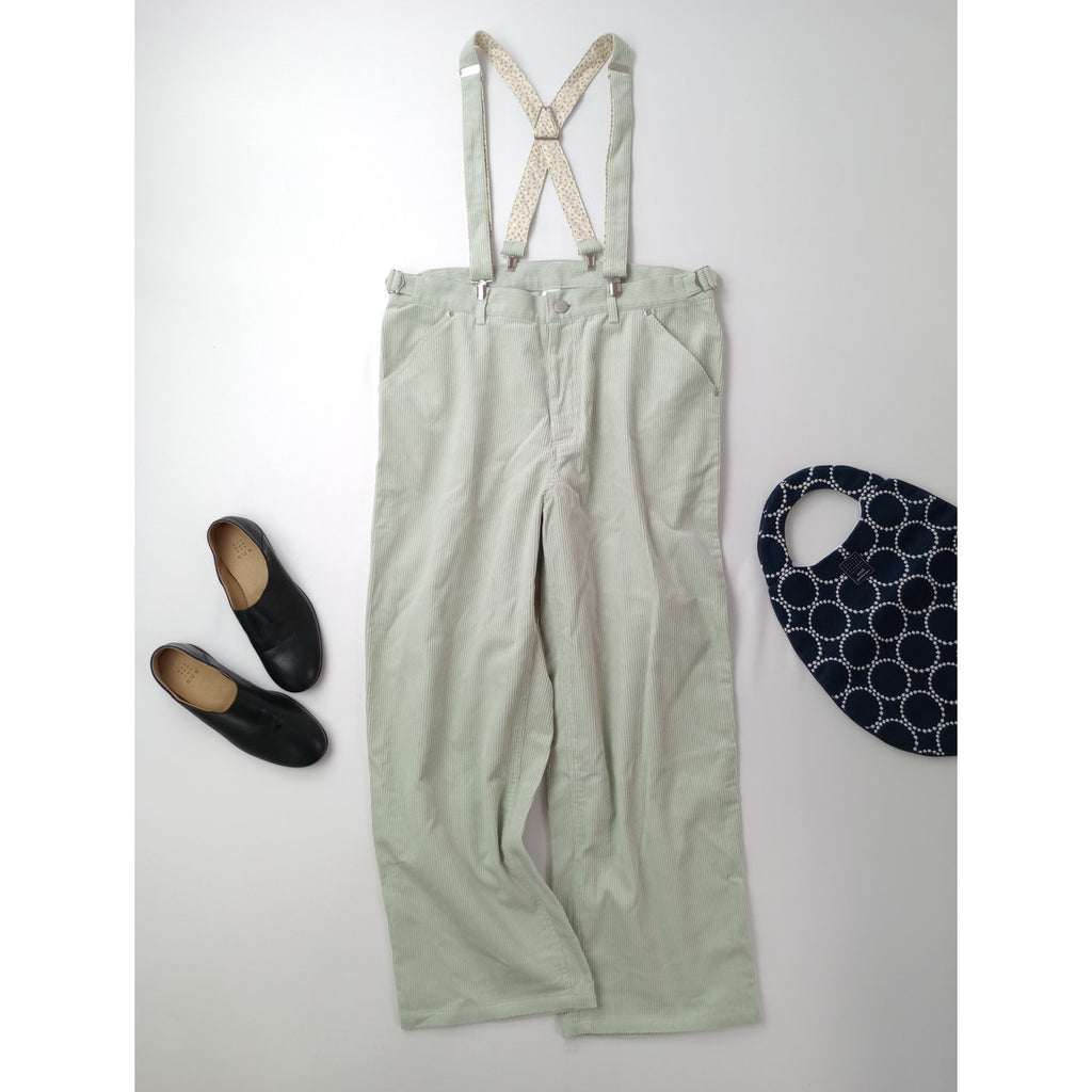 SOWA ソーワ corduroy pants mint サスペンダー コーデュロイパンツ ミント ライムグリーン (6M＋1584) 【中古】