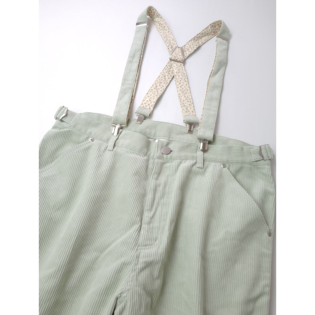 SOWA ソーワ corduroy pants mint サスペンダー コーデュロイパンツ ミント ライムグリーン (6M＋1584) 【中古】
