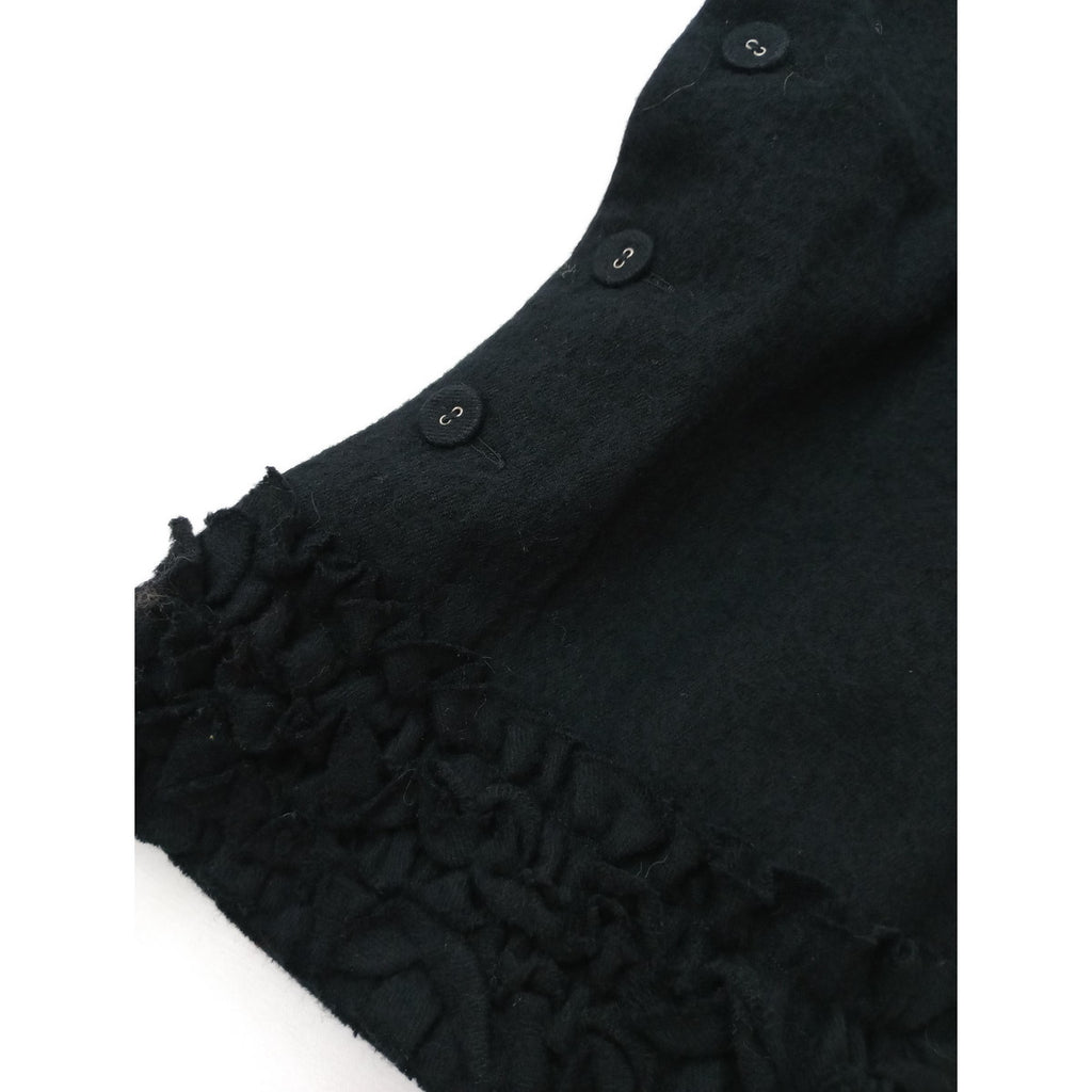 R&D.M.Co- OLDMANS TAILOR オールドマンズテーラー FRILL DECORATION BUTTON BIB フリルデコレーションボタンビブ 黒 ブラック (6M＋2753)【中古】
