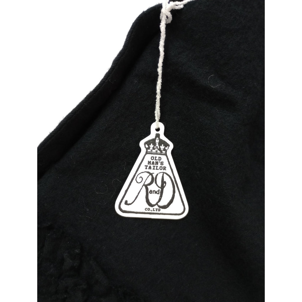 R&D.M.Co- OLDMANS TAILOR オールドマンズテーラー FRILL DECORATION BUTTON BIB フリルデコレーションボタンビブ 黒 ブラック (6M＋2753)【中古】