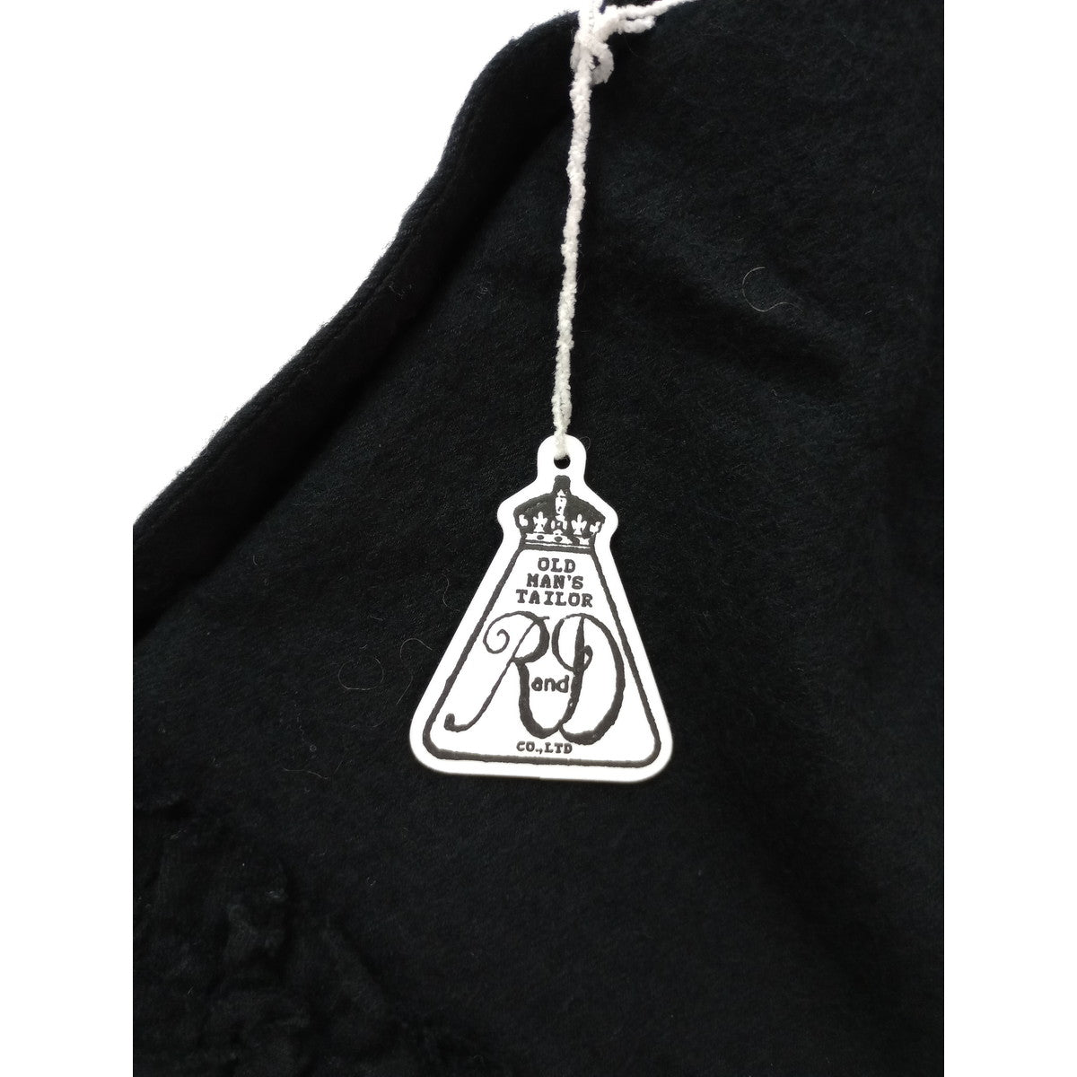 R&D.M.Co- OLDMANS TAILOR オールドマンズテーラー FRILL DECORATION BUTTON BIB フリルデコレーションボタンビブ 黒 ブラック (6M＋2753)【中古】
